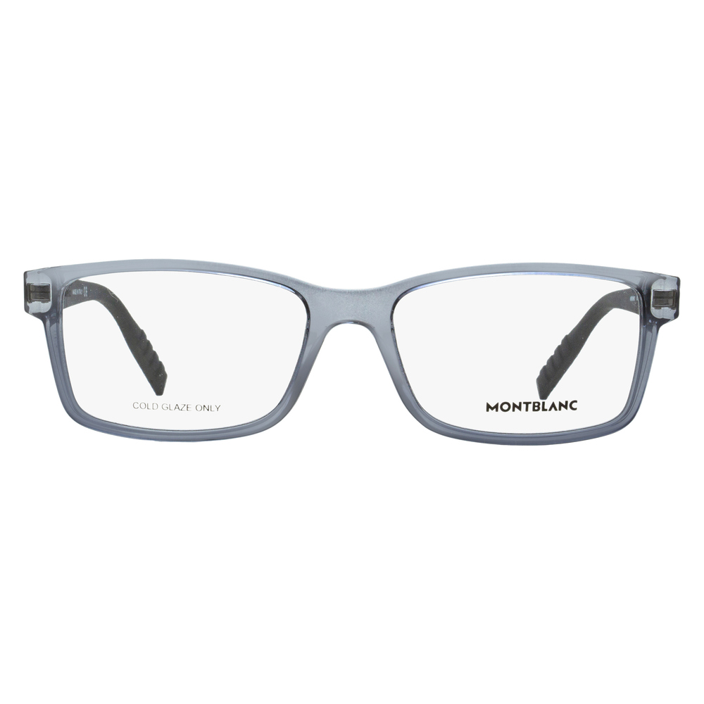 Montblanc Rectangular Eyeglasses MB0066O 003 Transparent Gray/Matte Black 56mm 0 - Picture 2 of 2